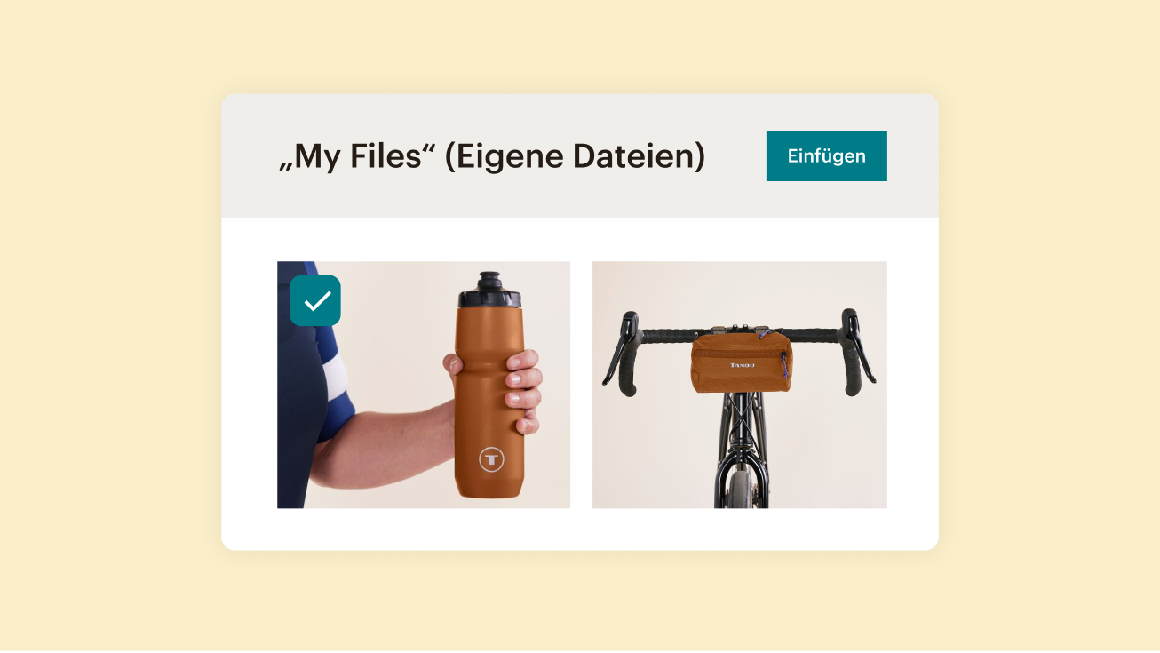 Produktbilder in Content-Studio von Mailchimp importieren.