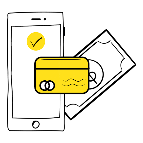 cellphone, dollar and credit card